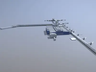 Airport Terminal EGKK North Terminal Gatwick Airport Low-poly 3D model