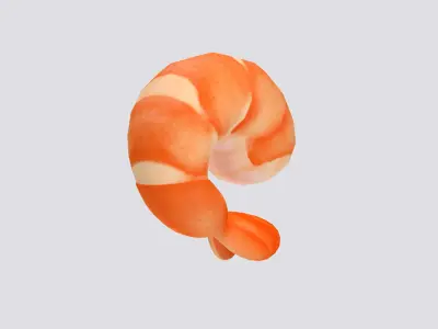 Peeled Shrimp Low-poly 3D model