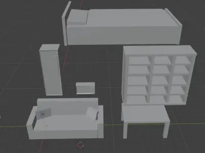 cheap furniture for your poets Low-poly 3D model