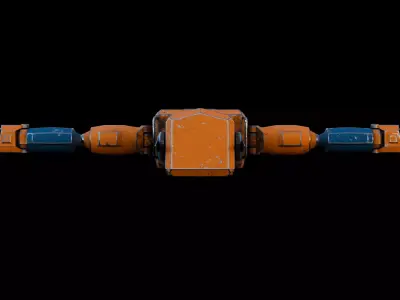 Monitor Bot Low-poly 3D model