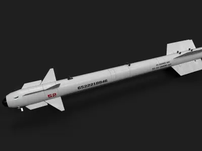 r73 air to air missile Low-poly 3D model
