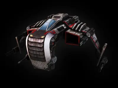 Low poly Heavy Starfighters Low-poly 3D model