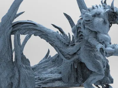 Dinosaur Cliff Mountain sculpture 1 3D model