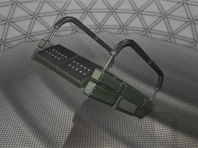 Sci-Fi Stairs - 7 - Green Version Low-poly 3D model