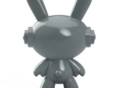 3D Printable Space Bunny Figure STL File Personal Commercial Use 3D print model