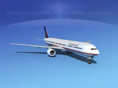 Boeing 777-300 MP Continental 3D model