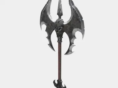 Medieval axe 3D model 6
