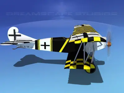 Fokker D-VII V06 Luftwaffe 3D model
