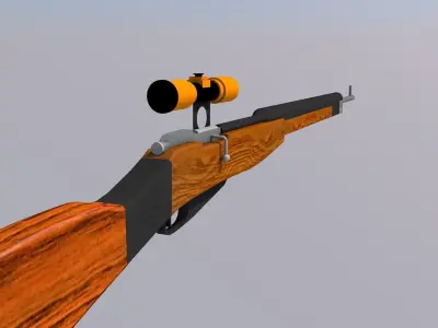 Scoped Mosin Sniper Rifle Free low-poly 3D model