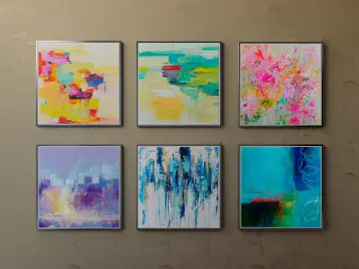 Collection of paintings abstract art part 12 3D model