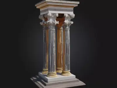 Templar Triad Symbols of Sacred Order and Power 3D model