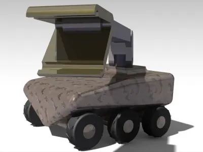 Unmanned Ground Vehicle  Low-poly 3D model