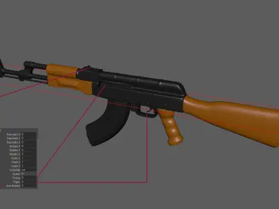 AK-47 rifle Free low-poly 3D model