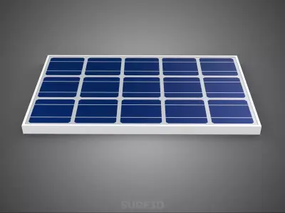 RECTANGULAR SOLAR CELL PHOTOVOLTAIC PANEL RENEWABLE SUN ENERGY 3D model