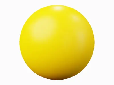 Blushing Smile Yellow Ball Emoticon Emoji or Smiley 3D model