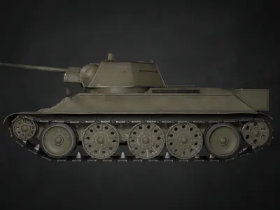T-34 1942 soviet tank 3D model