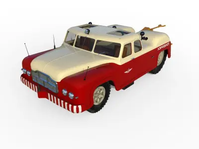 MAZ-541 aircraft tug Low-poly 3D model