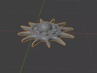 Organic Pendant Decorative 3D Model with Biomechanical Design 3D print model