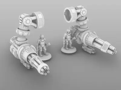 Heavy Rotary Cannon For Questing Knights Free 3D print model