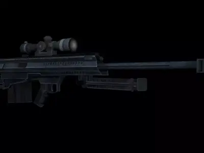 Barrett XM500 Sniper Rifle Low-poly 3D model