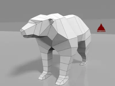 LOW POLY 3D BEAR MESH Low-poly 3D model