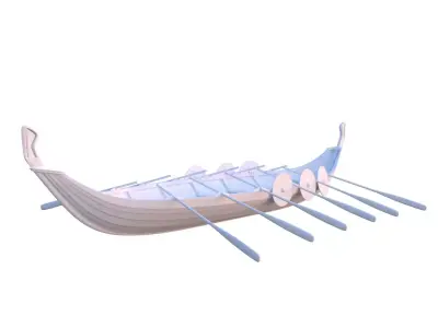 Viking boat Drakkar 3D model