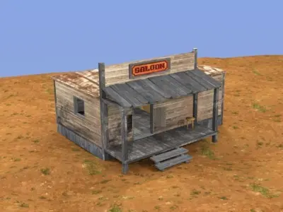 Western saloon Free low-poly 3D model
