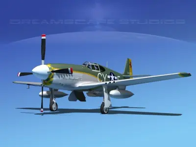 North American P-51B Mustang V05 3D model
