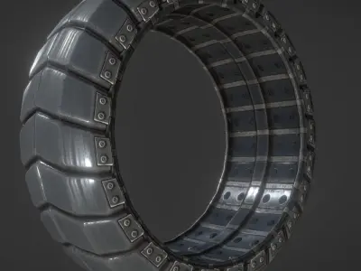Futuristic Tire Collection Low-poly 3D model