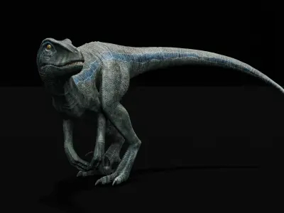 Monster Velociraptor Dinosaur Low-poly 3D model