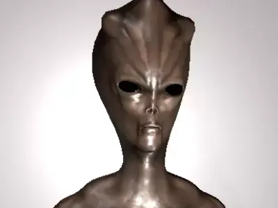 Alien Grey 2 realistic - low-poly 3d model Low-poly 3D model
