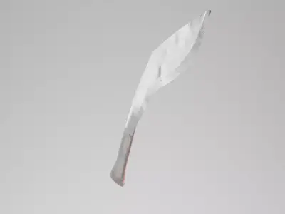 Stop Sign Kukri Blade Low-poly 3D model