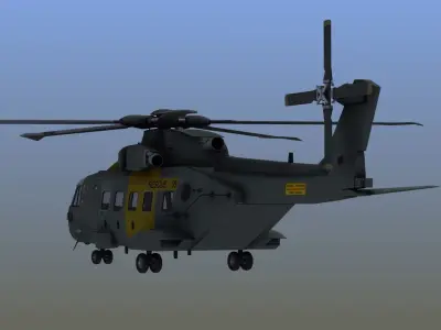 AH101 Merlin Helicopter 3D model