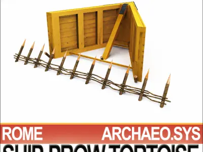 Ancient Rome Ship Prow Tortoise Siege Machinery 3D model