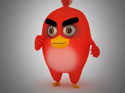 Angry Bird Red Bird Mood breaker Low-poly 3D model