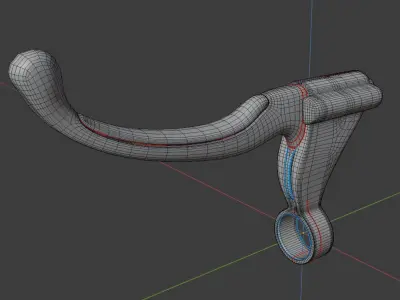 E-Scooter Brake Handle with procedural PBR material setup 3D model