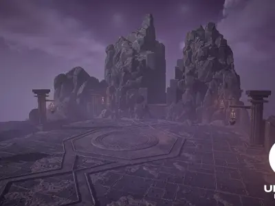 Fantasy Modular Combat Arena Environment - UE project Low-poly 3D model