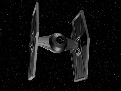 Tie fighter Low-poly 3D model buy