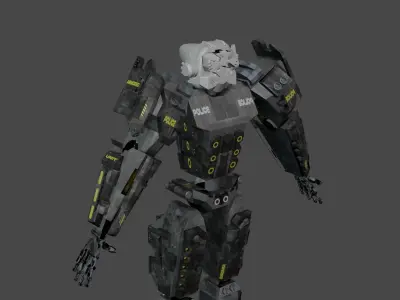 cyberpunk robot 3D model buy
