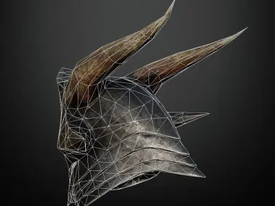 HELMET11 Game Ready elder scrolls iii helmet Low-poly 3D model