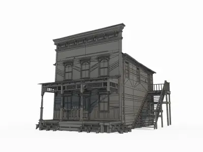 Old style residential buildings in the western region 3D model
