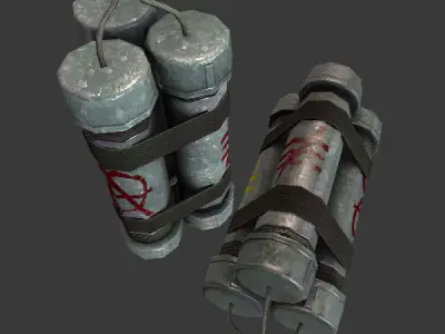 Metallic Pipe Bomb Low-poly 3D model