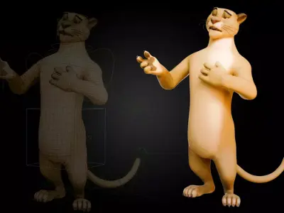 Biped BigCat Rigged Free 3D model