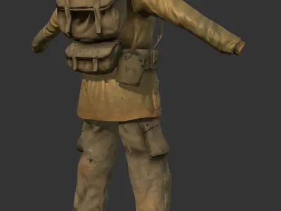 World War 2 American Soldier Uniform Low-poly 3D model