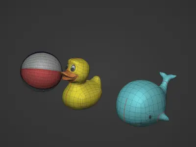 Beach Toys Low-poly 3D model