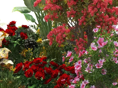 Spring Flower Collection Low-poly 3D model