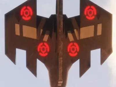 Sci-fi Spaceship Strike Back Low-poly 3D model