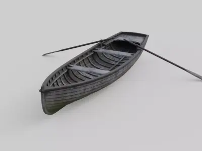 Rowboat 1C Low-poly 3D model