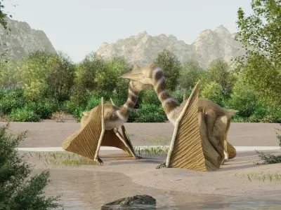 Monster Quetzalcoatlus - Prehistoric Dinosaur Low-poly 3D model