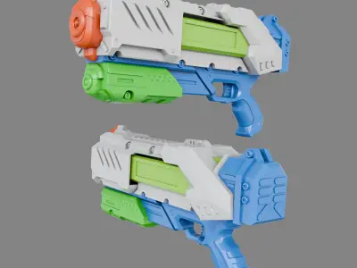 Water Gun one hand 09 Low-poly 3D model